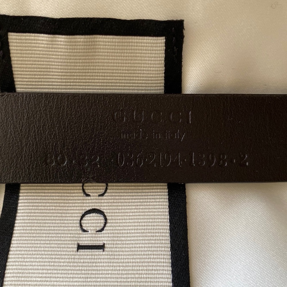 NIB Auth GUCCI leather BELT w/logo buckle 28”/71.5 cm ITALY - Picture 8 of 16